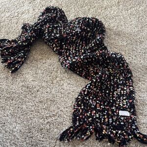 Multicolor Knit Scarf with Fringe